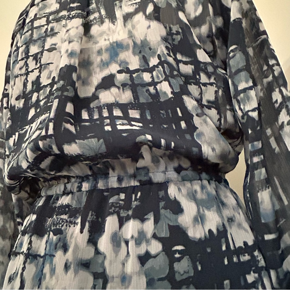 Banana Republic Dress Shear Overlay w/Slip Cinch Tie Waist Hidden Pockets Medium - Picture 8 of 15